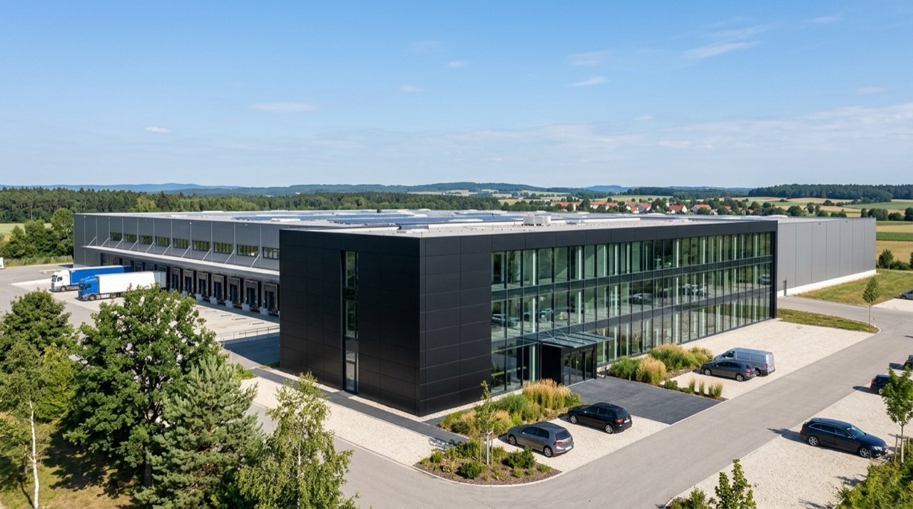 Documentus Gablingen – Alucobond Verkleidung und Pfostenriegelfassade